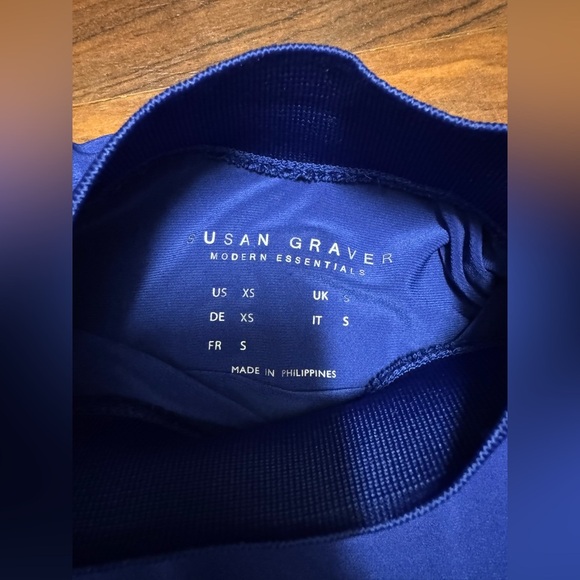 Susan Graver Royal Blue Mock Neck Top - Picture 2 of 3